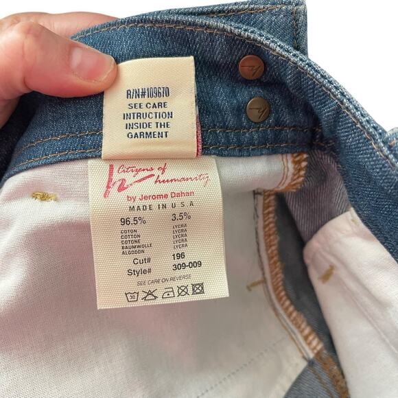 COH Citizens of Humanity 29 Mini Jean Skirt Denim Blue Y2K Pleated Short - Picture 6 of 13